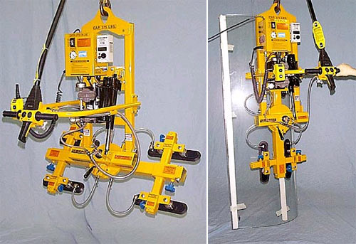 Four Pad Electric Powered Vacuum Lifter with Powered Tilter, Oval Cups and Manual Rotation